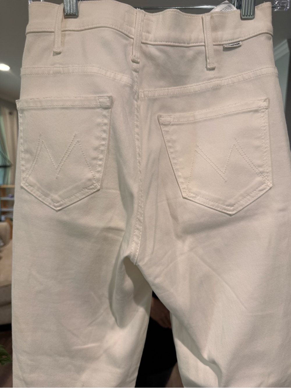 Mother Cropped White Hustler Ankle Fray High-Rise - Picture 4 of 9